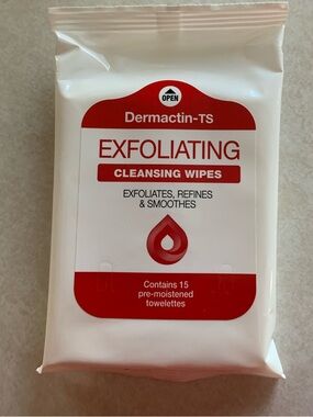3 packs Dermactin-TS Exfoliating Cleansing Wipes